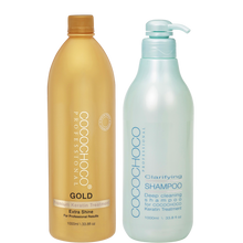 Load image into Gallery viewer, Gold keratin treatment 1000 ml &amp; Clarifying Shampoo 1000 ml