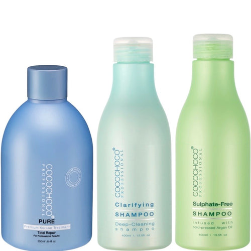Pure-Brazilian-Keratin-Hair-Treatment-250ml-Clarifying and sulphate free-Shampoo-400ml